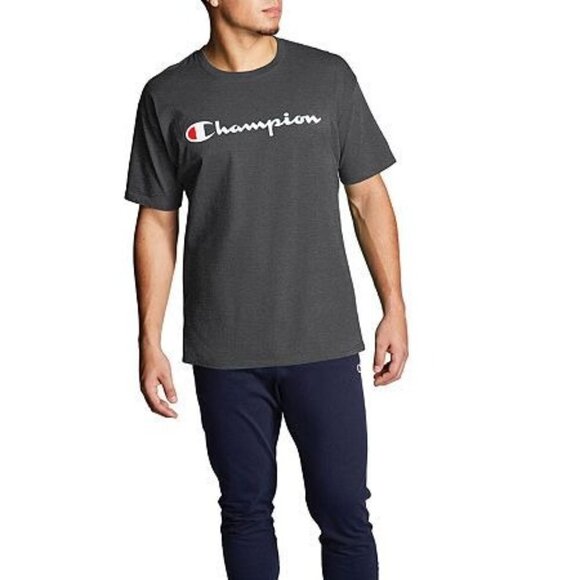 Champion Mens Gray Graphic Tee Logo Short Sleeve T Shirt Sz L New - Picture 3 of 8